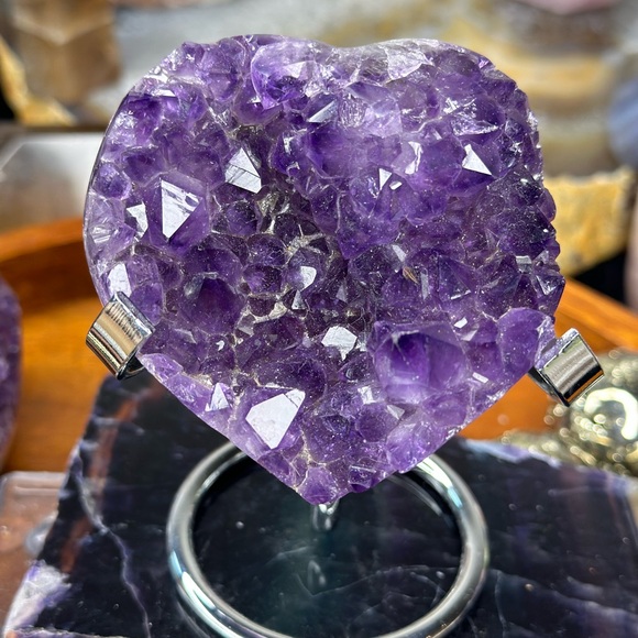 💜 AAA Quality Deep Purple Amethyst Quartz Heart – Brazil 💜 - Picture 2 of 9